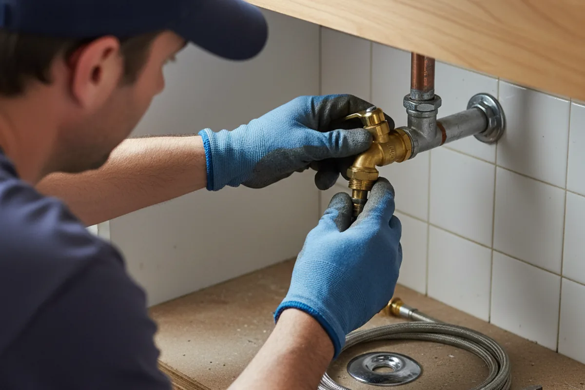 Shutoff valve and fitting work during Faucet and Fixture Repair in Bushnell